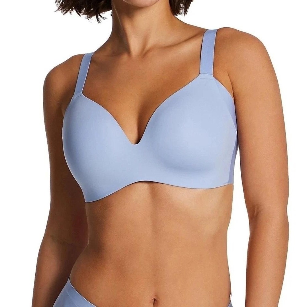 Le Mystere Smooth Shape 360 Smoother Wireless Bra Womens Blue Wave 36G